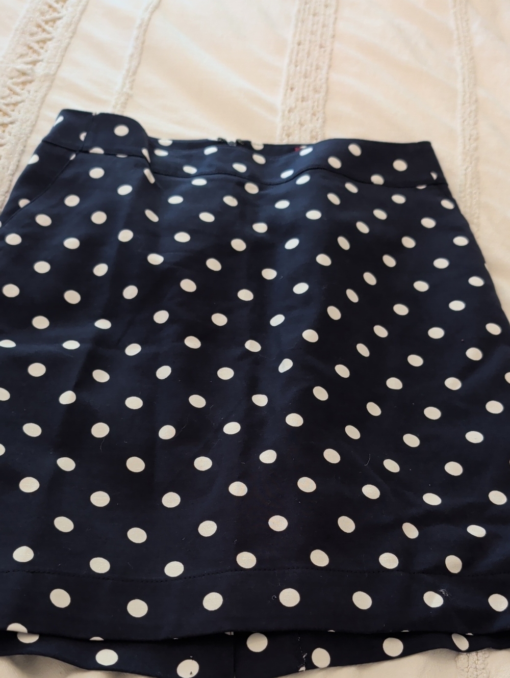 Merona Navy and White Polka Dot Mini Skirt